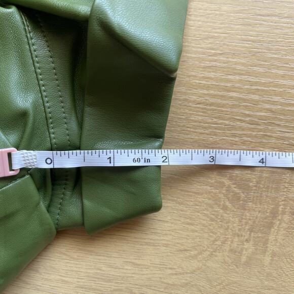 Revolve x WeWoreWhat Vegan Leather Short Overalls Womens Size Medium Basil Green - Picture 6 of 7